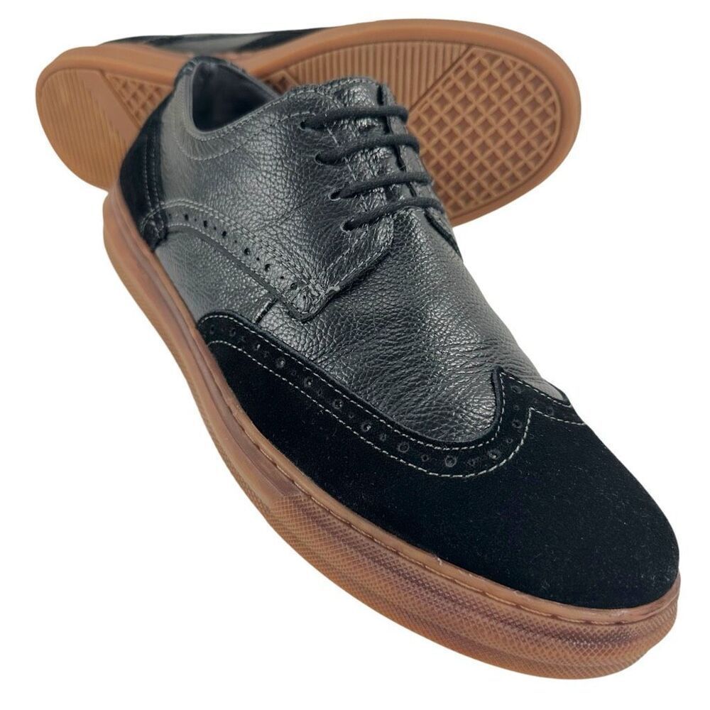 Arkbird Wingtip Black Leather/Suede Oxfords Men’s Size 9